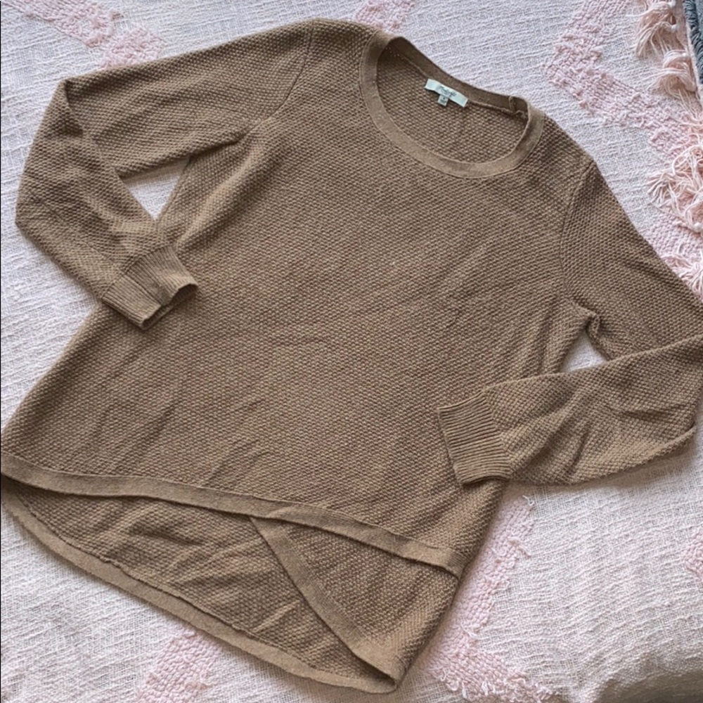 SOLD Madewell Brown Waffle Knit Soft Crossover Swe